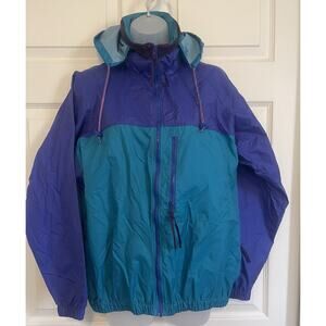 Vintage 90's Columbia‎ Color Blocked Windbreaker Jacket | Size Medium With Hood